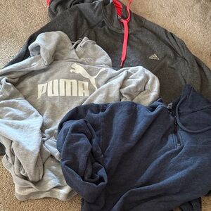Puma Light Gray Men's Zip-Up Sweater